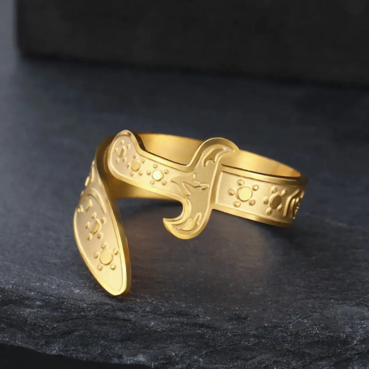 Imam Ali Zulfiqar Shia Sword Ring Arabic Calligraphy Muslim Islamic Adjustable Ring Stainless Steel Jewelry