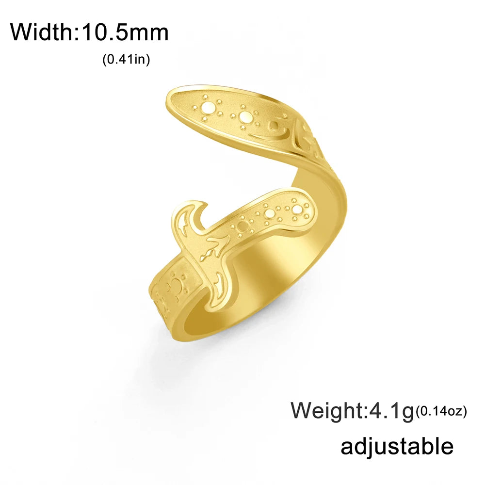 Imam Ali Zulfiqar Shia Sword Ring Arabic Calligraphy Muslim Islamic Adjustable Ring Stainless Steel Jewelry